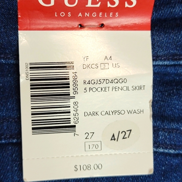 GUESS Los Angeles Stretch Denim Pencil Skirt Size 4. #447 - Picture 5 of 7